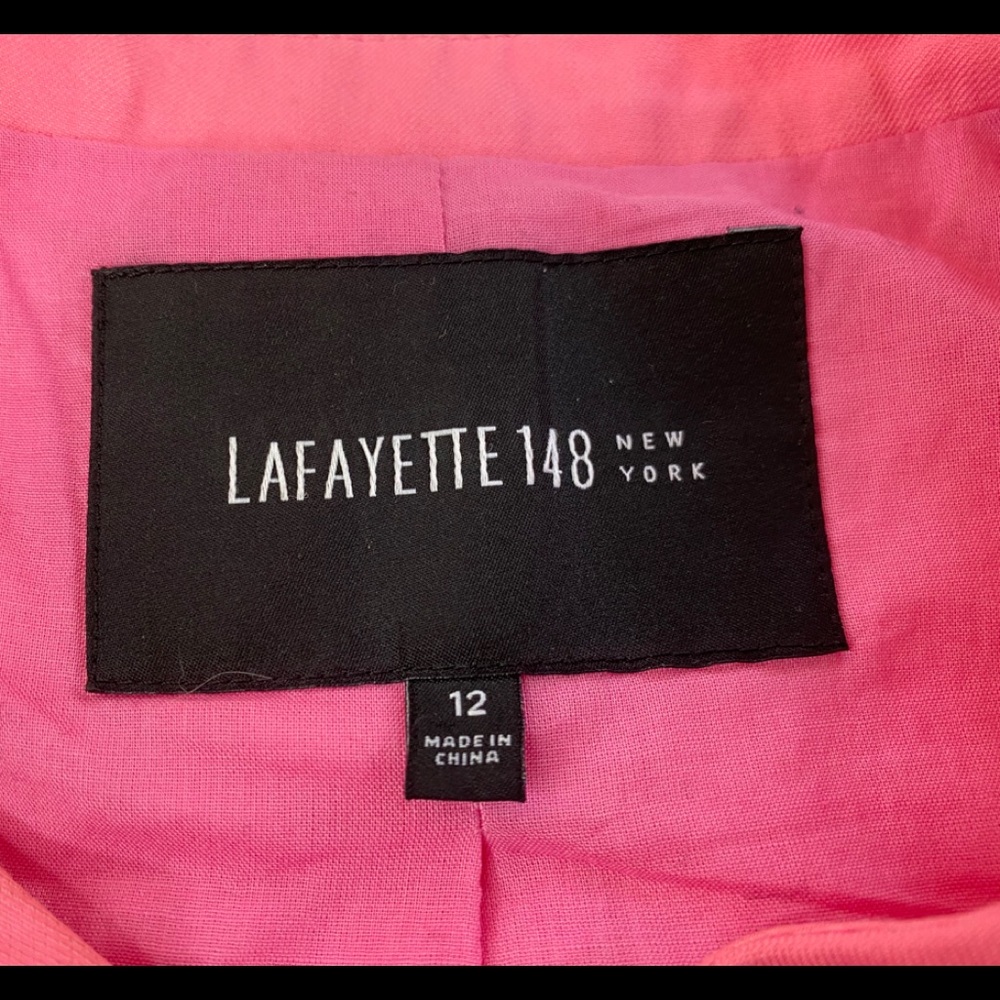 LAFAYETTE 148 New York BARBIE Pink zip front jacket, size 12, EUC - Picture 10 of 12